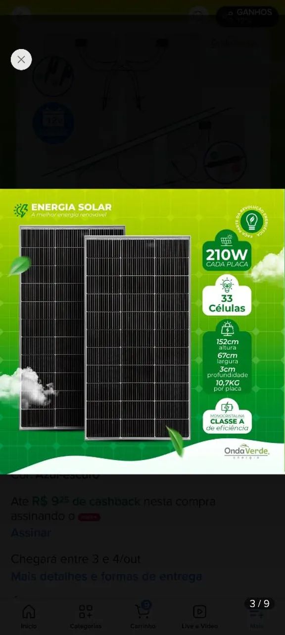 Painéis Solar 210W - Foto 3