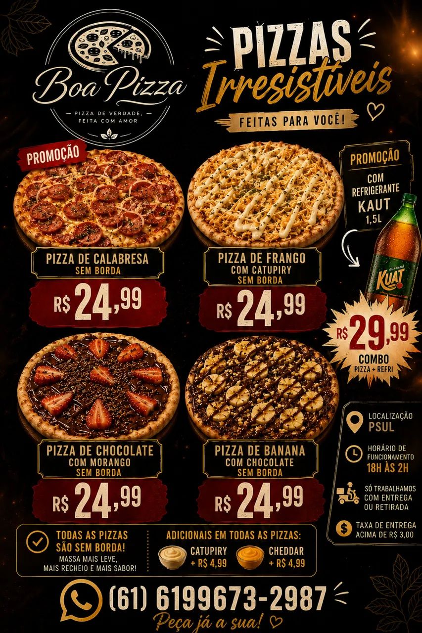 Pizzas baratas e gostosas 