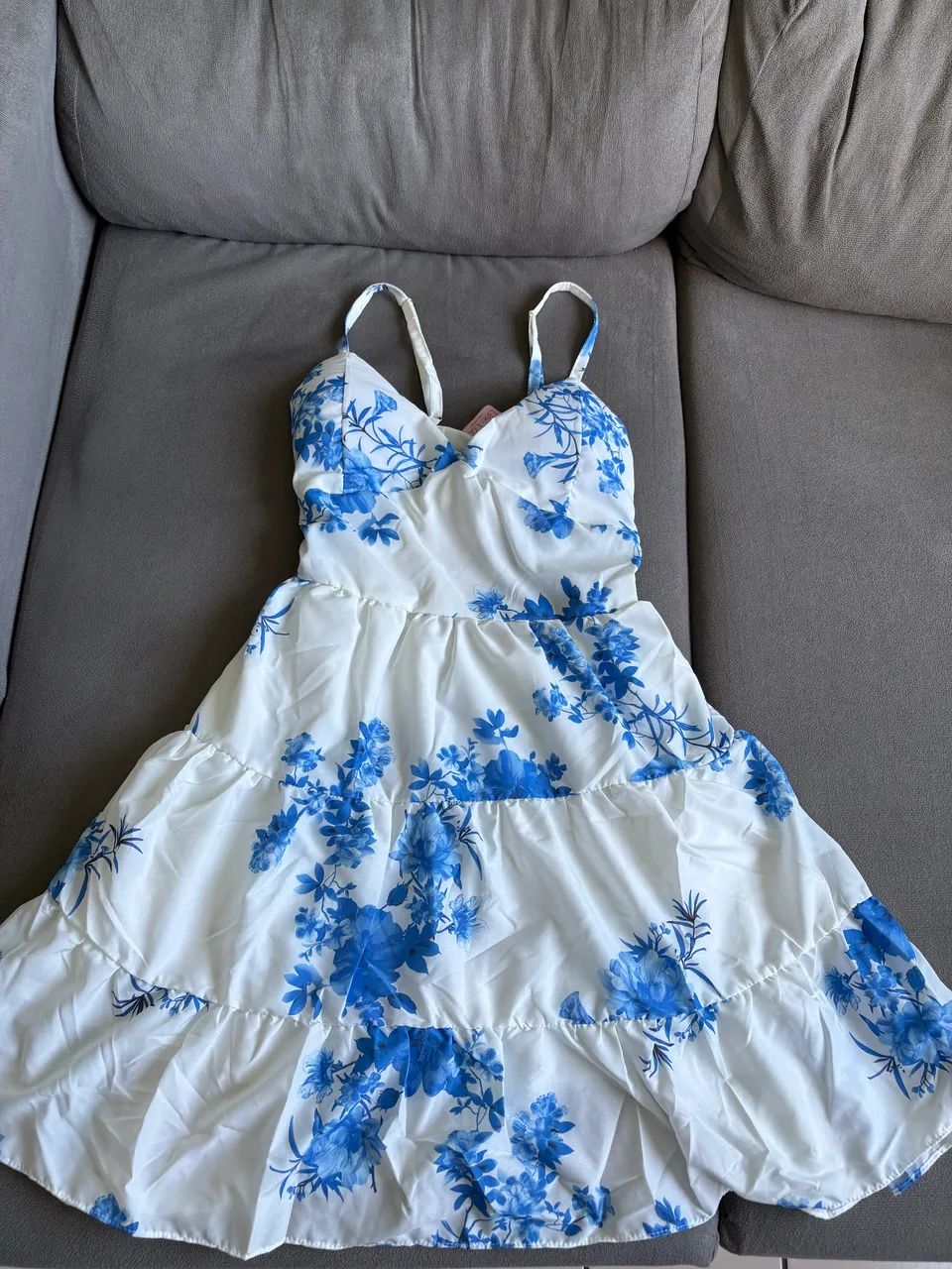 Vestido estampado curto, alça ajustável  - Foto 3