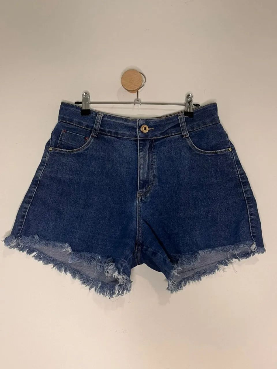 short jeans onça preta azul