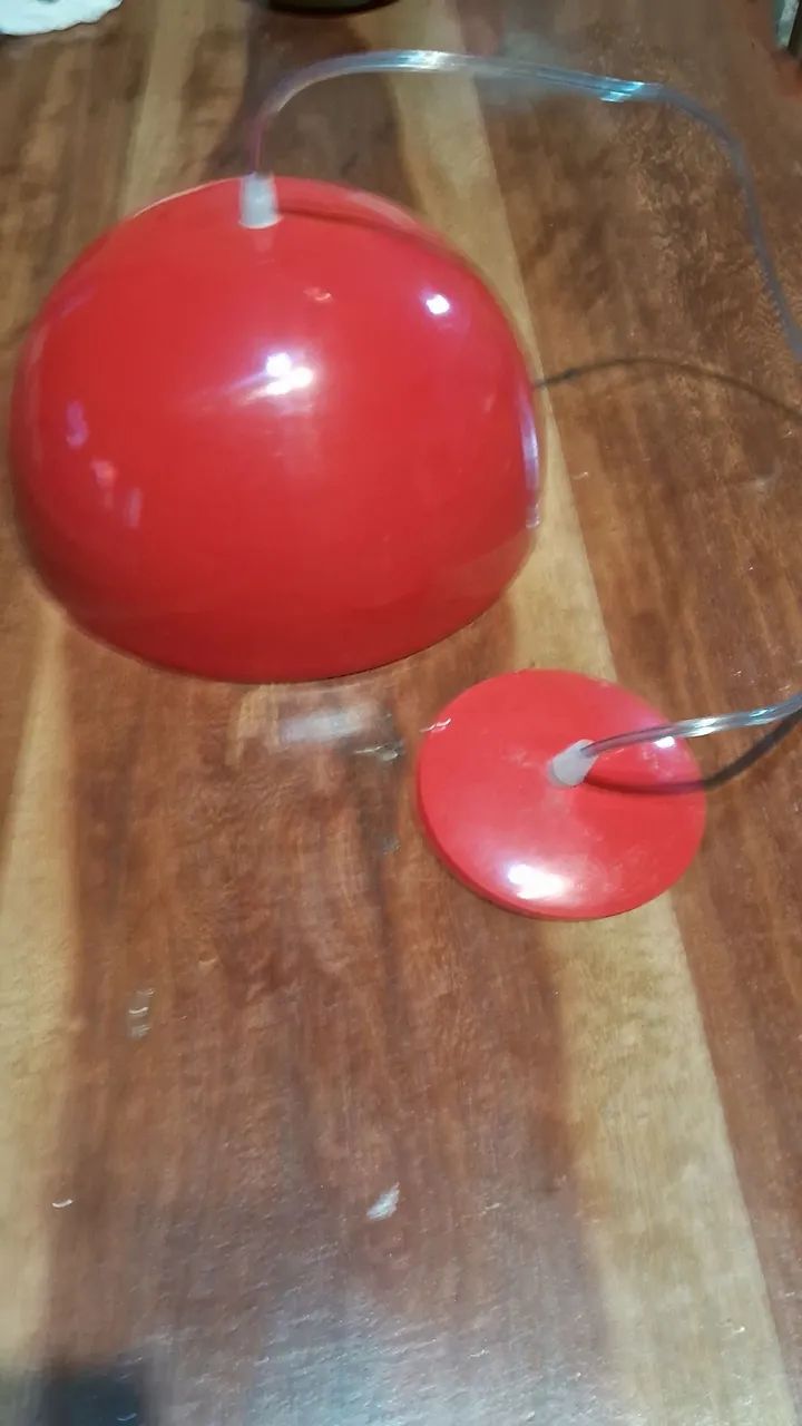 Luminária meia lua vermelha 40cm diâmetro  - Foto 3