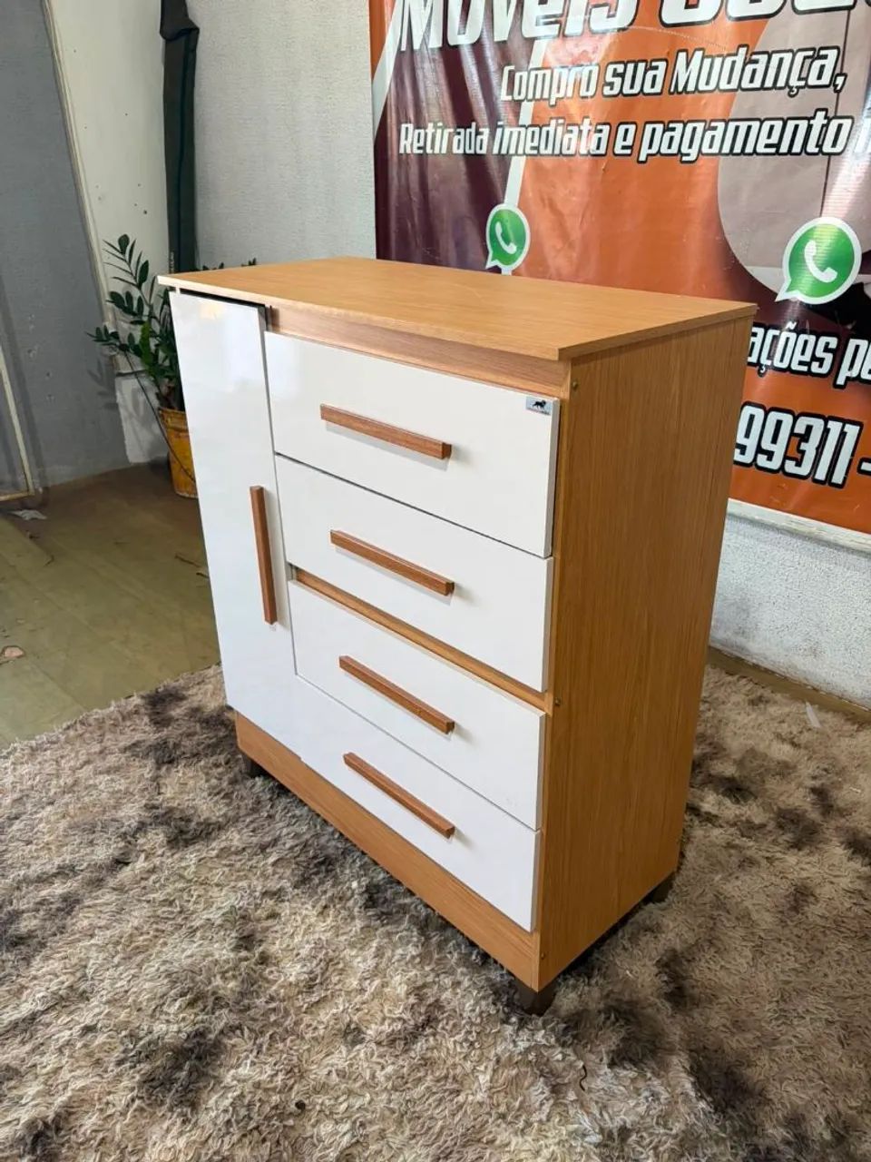 Cômoda com 4 gavetas e sapateira acoplada NOVA ((ENTREGO GRATIS)) - Foto 4