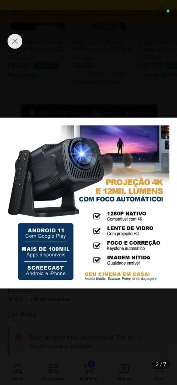 Projetor ultra HD  - Foto 2