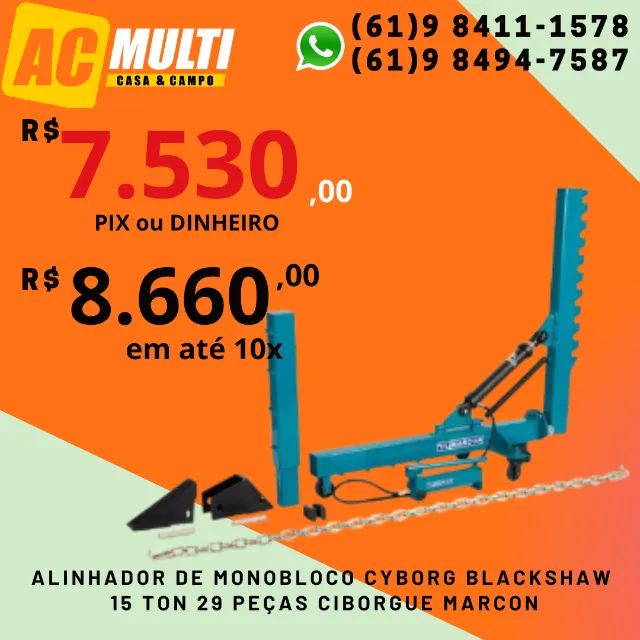 Alinhador de monobloco Cyborg Blackshaw 15 TON 29 peças ciborgue Marcon