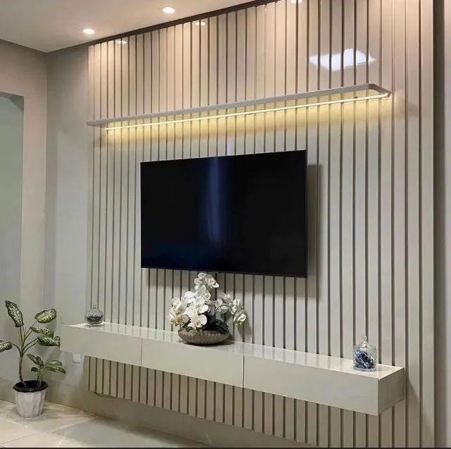 painel ripado portugal com led e nicho