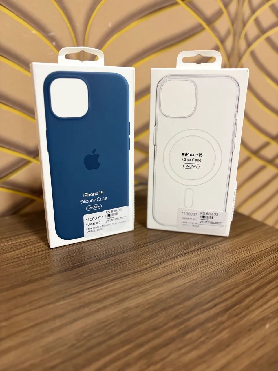 Capa iPhone 15 originais  Apple transparente e azul 