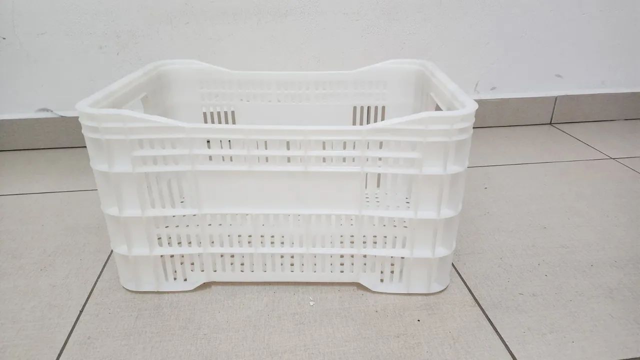 Kit 3 Caixas Agrícolas PEAD Virgem para congelamento e hortifruti