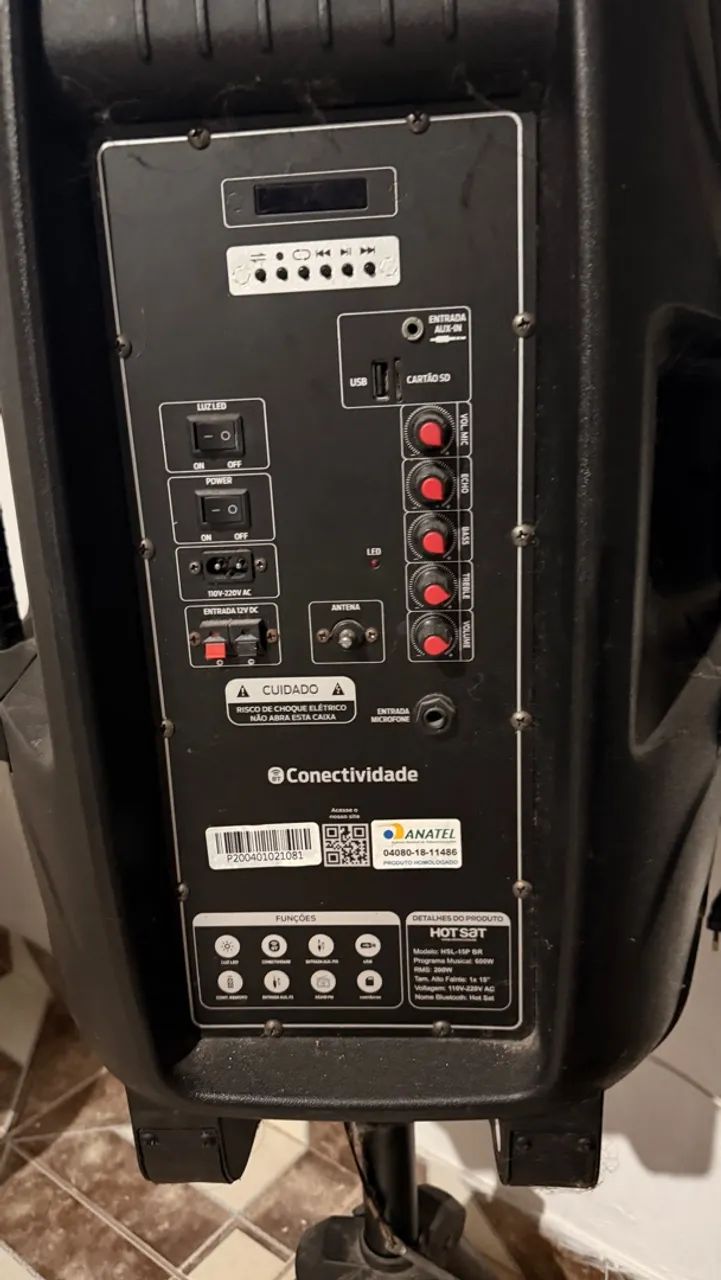Caixa de Som Amplificada Hot Sat 15? 200W RMS com Bluetooth e Tripé - Foto 3
