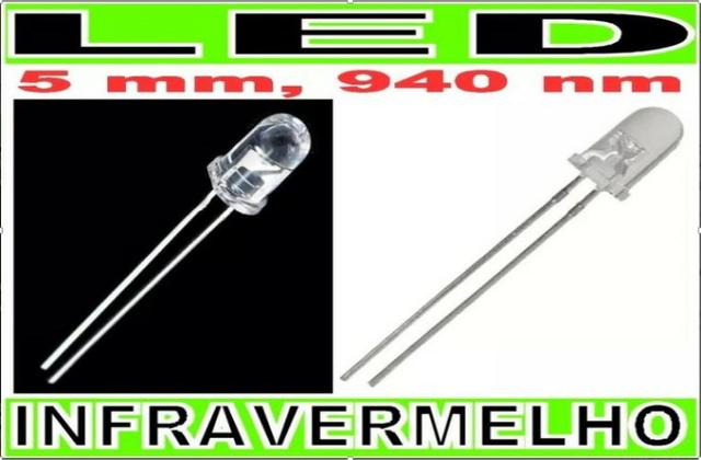 COD-CP240 Led 940nm 5mm Infravermelho Ir Alta Potência Arduino Automação Robotica