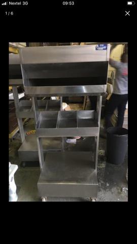 Porta talher, pratos e pães industrial. Tudo em aço inox!!!!