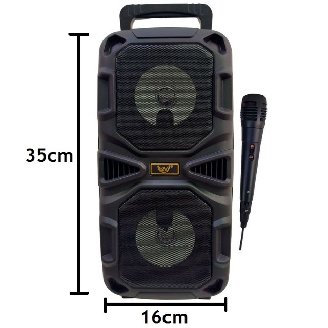 Caixa De Som Bluetooth C/ Microfone Usb Fm Aux Radio 10w
