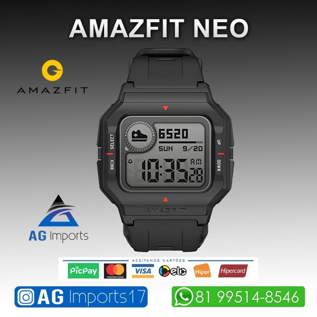 relógio smartwatch xiaomi amazfit neo