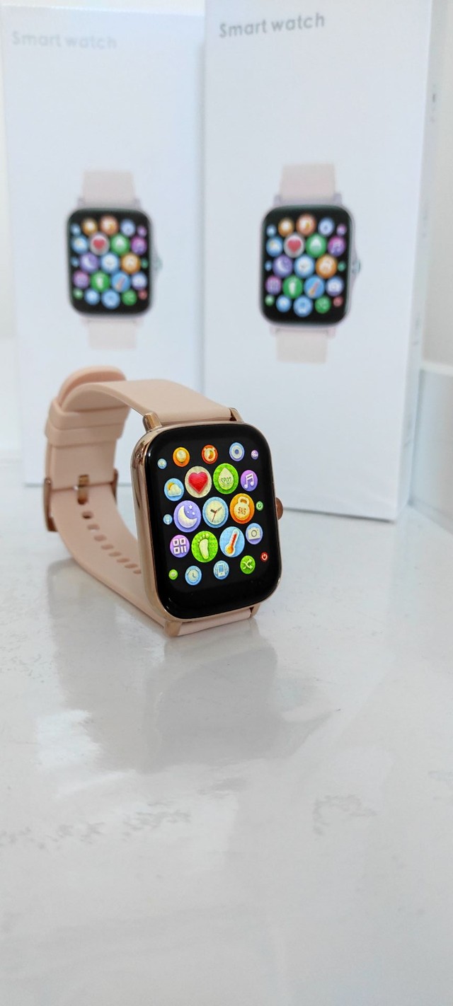 relógio rose gold smartwatch