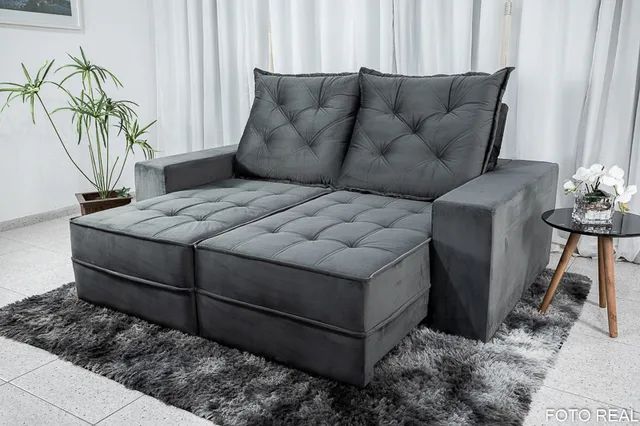 Sofá Retrátil Reclinável Molas Ensacadas 2.10m rf6 - Foto 4