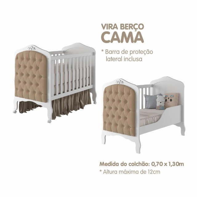 Berço Cama Americano Harmonia C/ Captone - Permobili - Foto 4