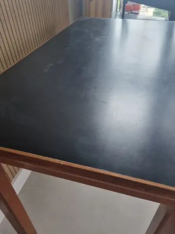 Mesa retangular sala-escritório 110x60 mogno laminado preto