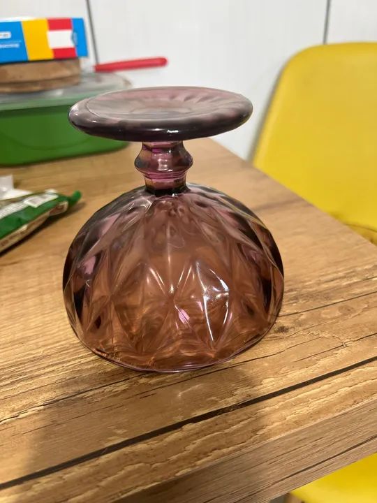Jogo de taças de sobremesa em vidro 310 ml 6 peças diamond ametista rose - Foto 3