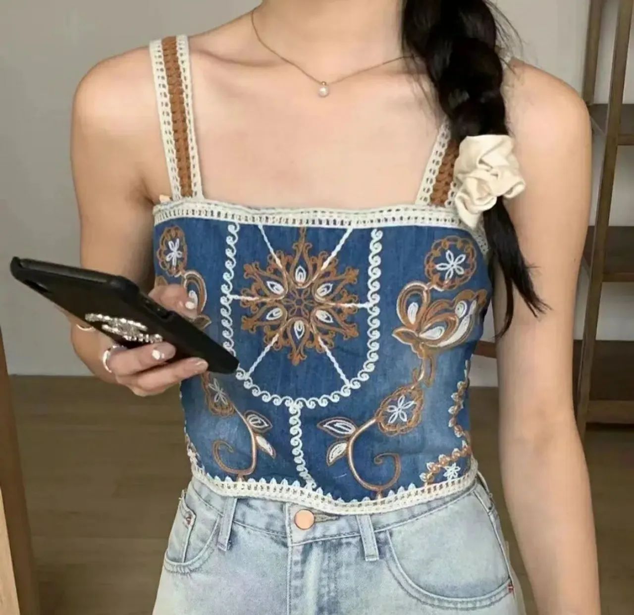 Blusa bordada importada NOVA - Foto 2