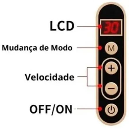 Massageador Profissional Recarregável tipo bastão 6 Cabeças 10 velocidade Tomate AM-014 - Foto 4