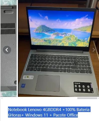 Salgueiro- oxe.roberto - Notebook Lenovo 4GBDDR4 +100% Bateria 6Horas + Pacote Office - Foto 2