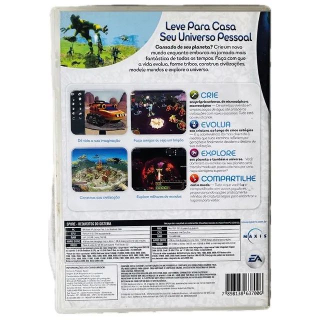 spore - jogo para o pc (original, sem riscos, com manual) - Jogos