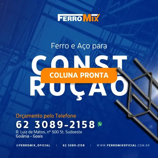 Vergalhão | Coluna | Treliça | Malha | Arame | Prego | Telha de Zinco | Metalon | U Enrije