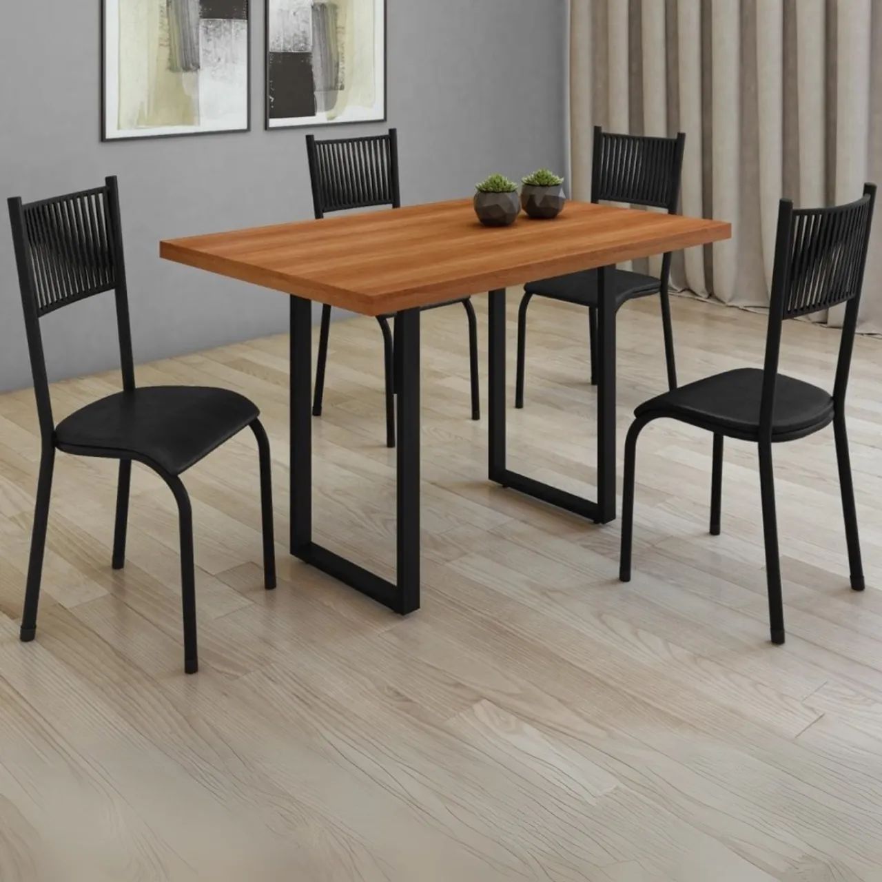 Mesa 4 Cadeiras Estilo Industrial tt54