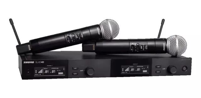 Sistema Duplo Shure Microfone sem Fio SLXD24D/SM-58-G58 Digital Profissional