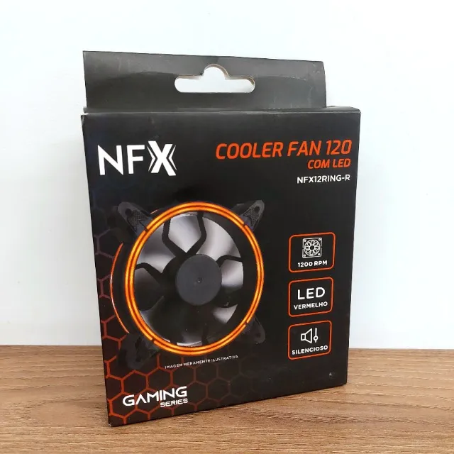 PRONTA ENTREGA | Ventoinha Fan 120mm LED Vermelho NFX