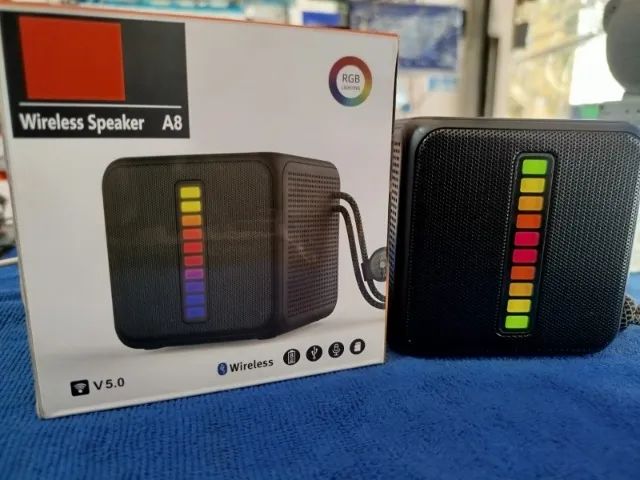 Caixa de som Rgb Bluetooth A8 - (Distribuidor Jk Eletrônicos) Atacado e Varejo