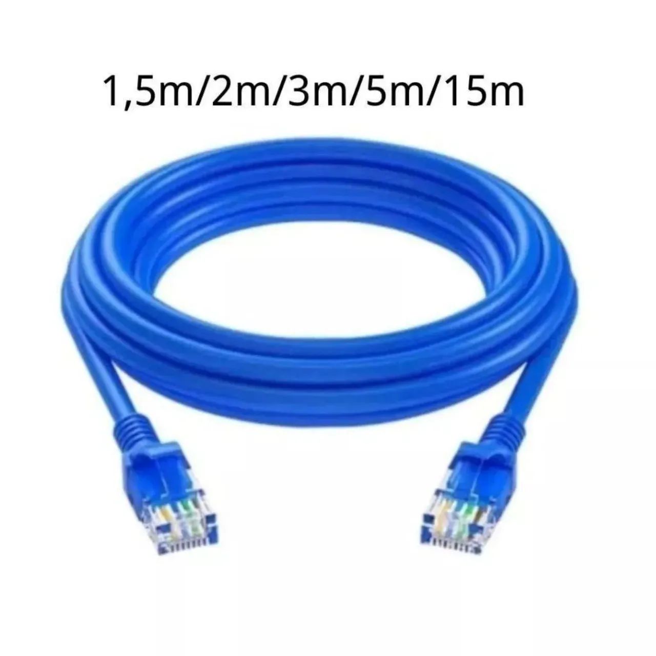 Cabo de Rede Azul Internet Reforçado 1,5m Pronto para Uso  - Foto 5