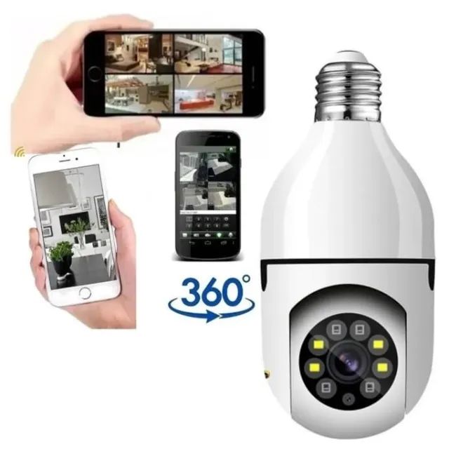 Câmera lâmpada wifi 360º