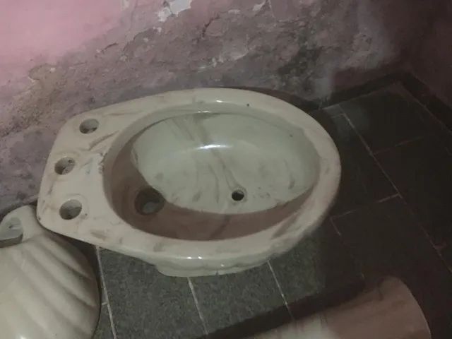 Kit antigo concha do mar, bidê, lavatório + suporte