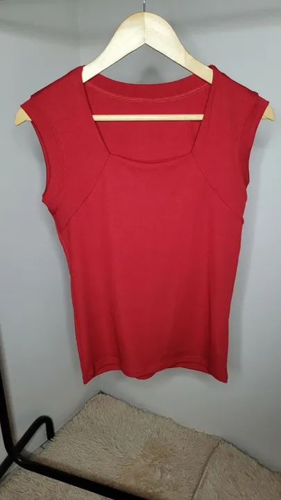 Blusa feminina ribana vermelha - G1