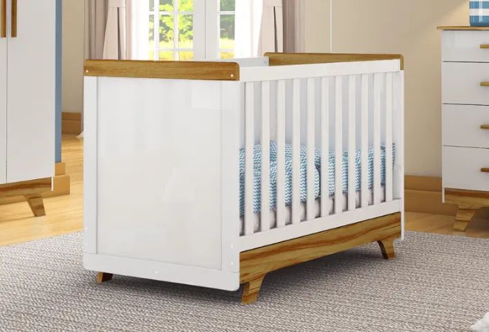 Comoda e Berço/Vira Cama Americano Retro 100% MDF - Foto 6