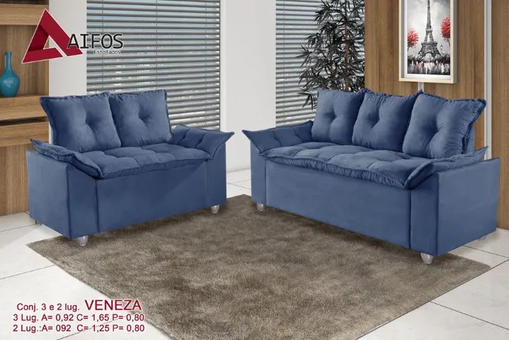Conjunto Sofá 2 e 3 Lugares VEN828 - Foto 5