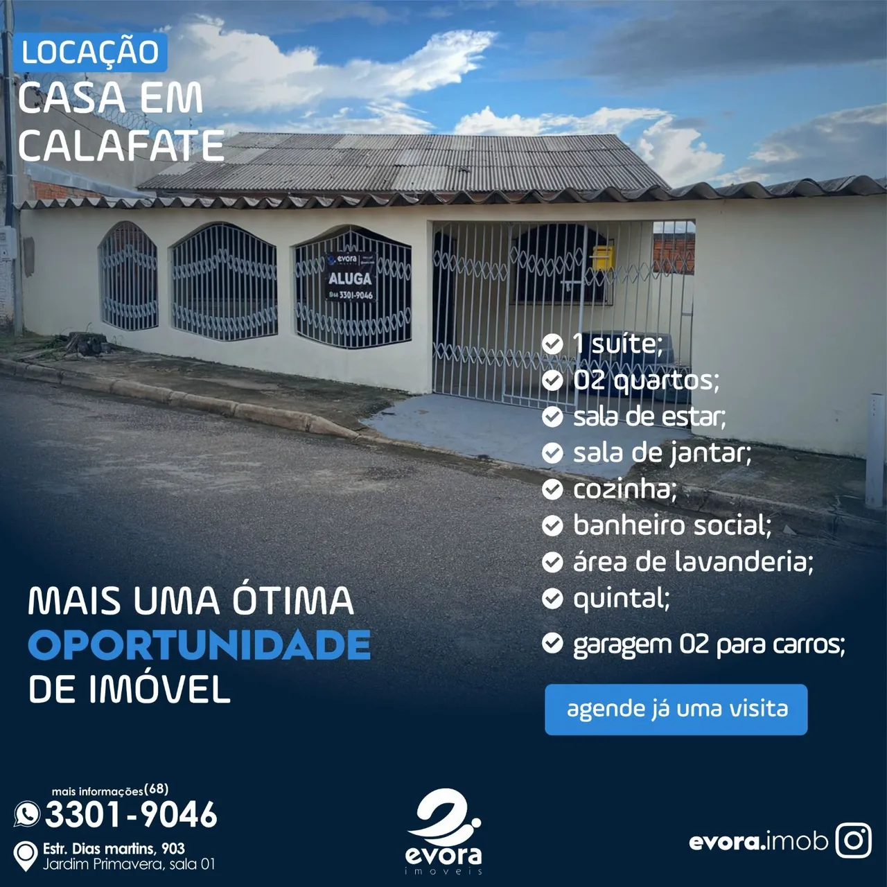 LOCAÇÃO EM CASA CALAFATE.