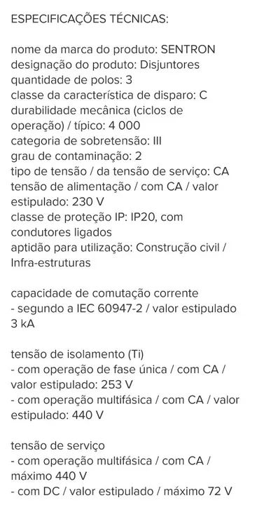 Disjuntor Din Siemens Tripolar 40A - Foto 4