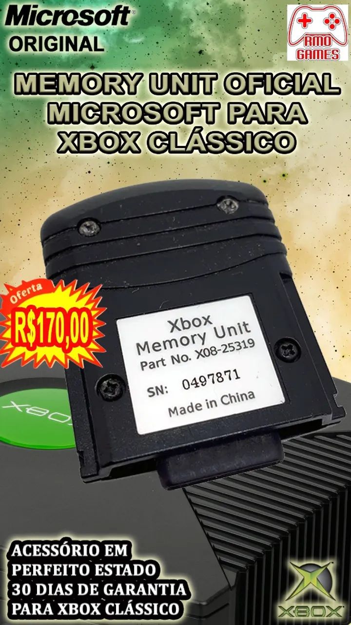 Xbox Memory Unit Original - Salve Seus Jogos Clássicos com Segurança ...