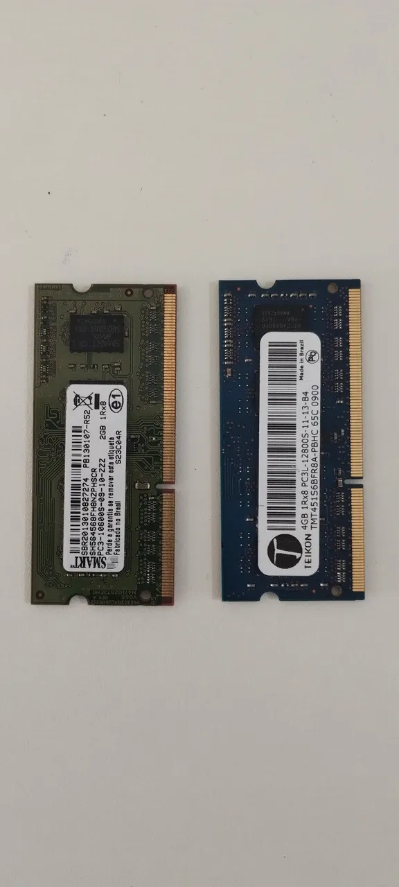 Memória RAM DDR3 Notebook 4GB e 2GB