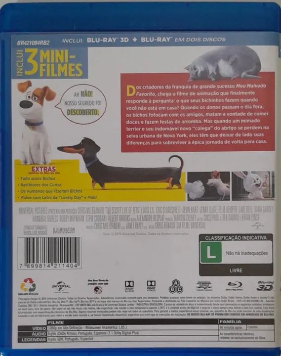 Blu-ray Pets - A Vida Secreta dos Bichos 2D/3D - Foto 2