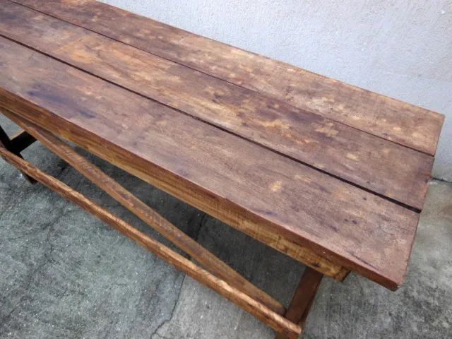 Bancada Rústica Mesa Madeira Maciça 2,00 Metros - Foto 5