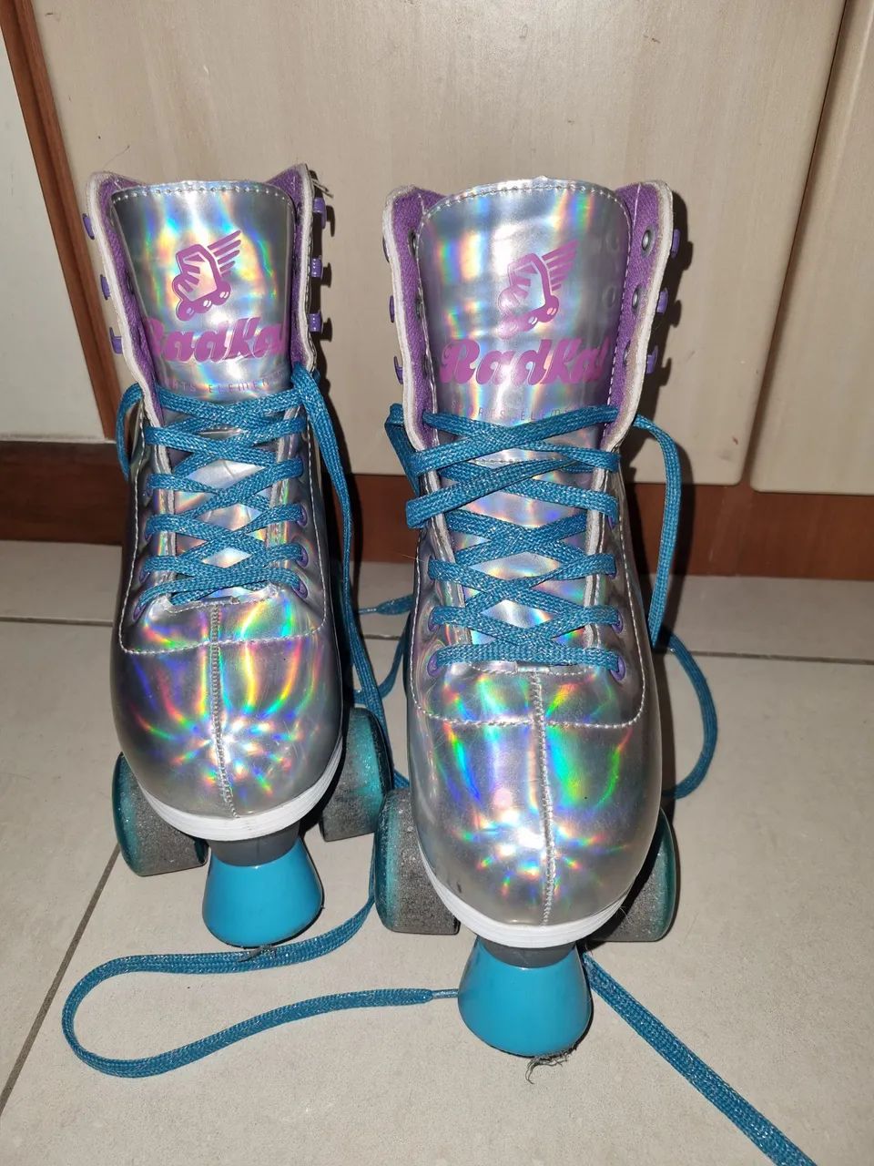Patins Shine Prata Ajustável (31 -34) Shine Radkal - Usado