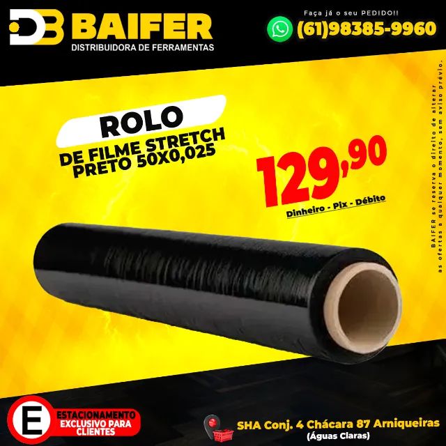 Filme Stretch Preto 50x0,025
