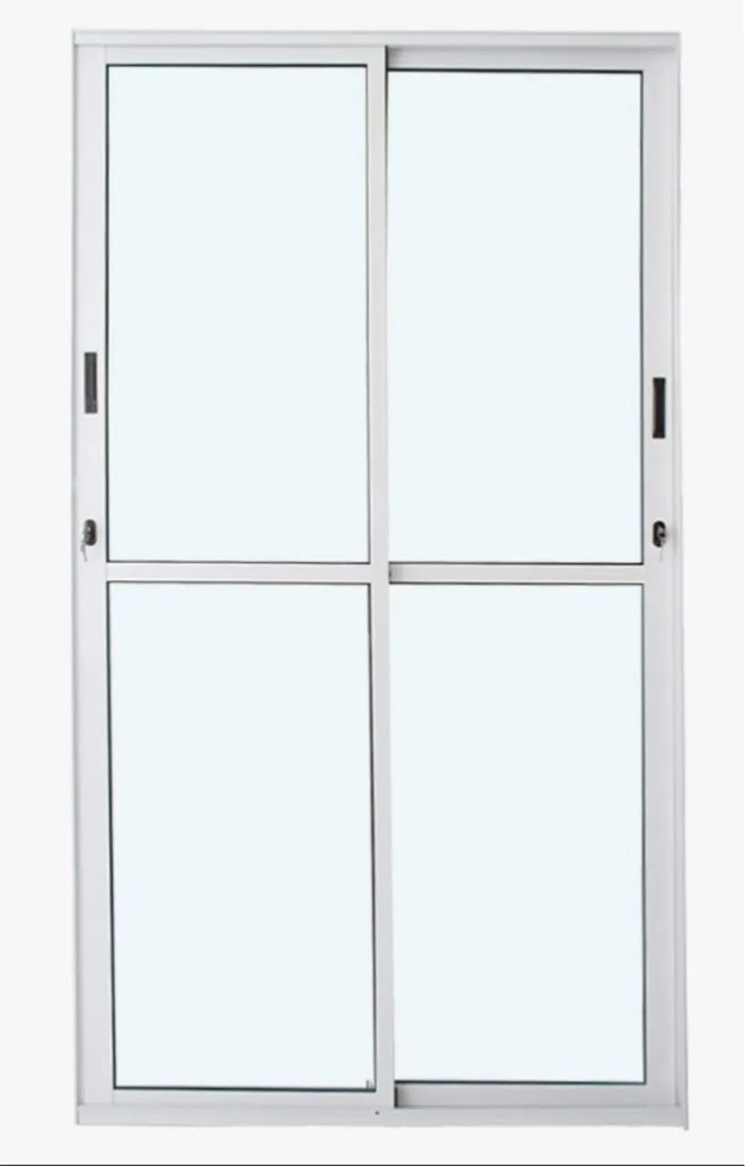 PORTA DE CORRER 2 FOLHAS MÓVEIS 210X120 ALUMÍNIO BRANCO TEMOS OUTRAS MEDIDAS.