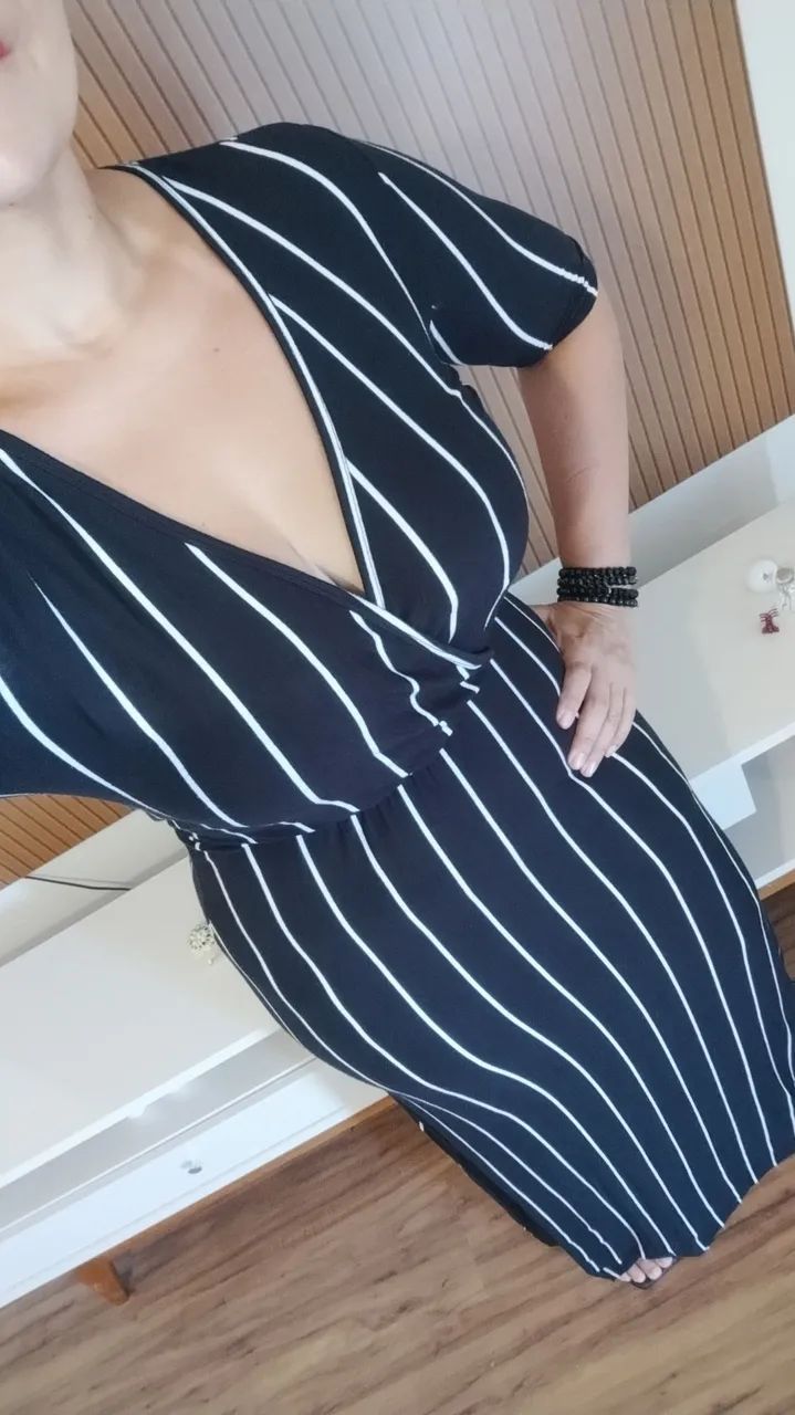 Vestido listrado preto e branco - Foto 2