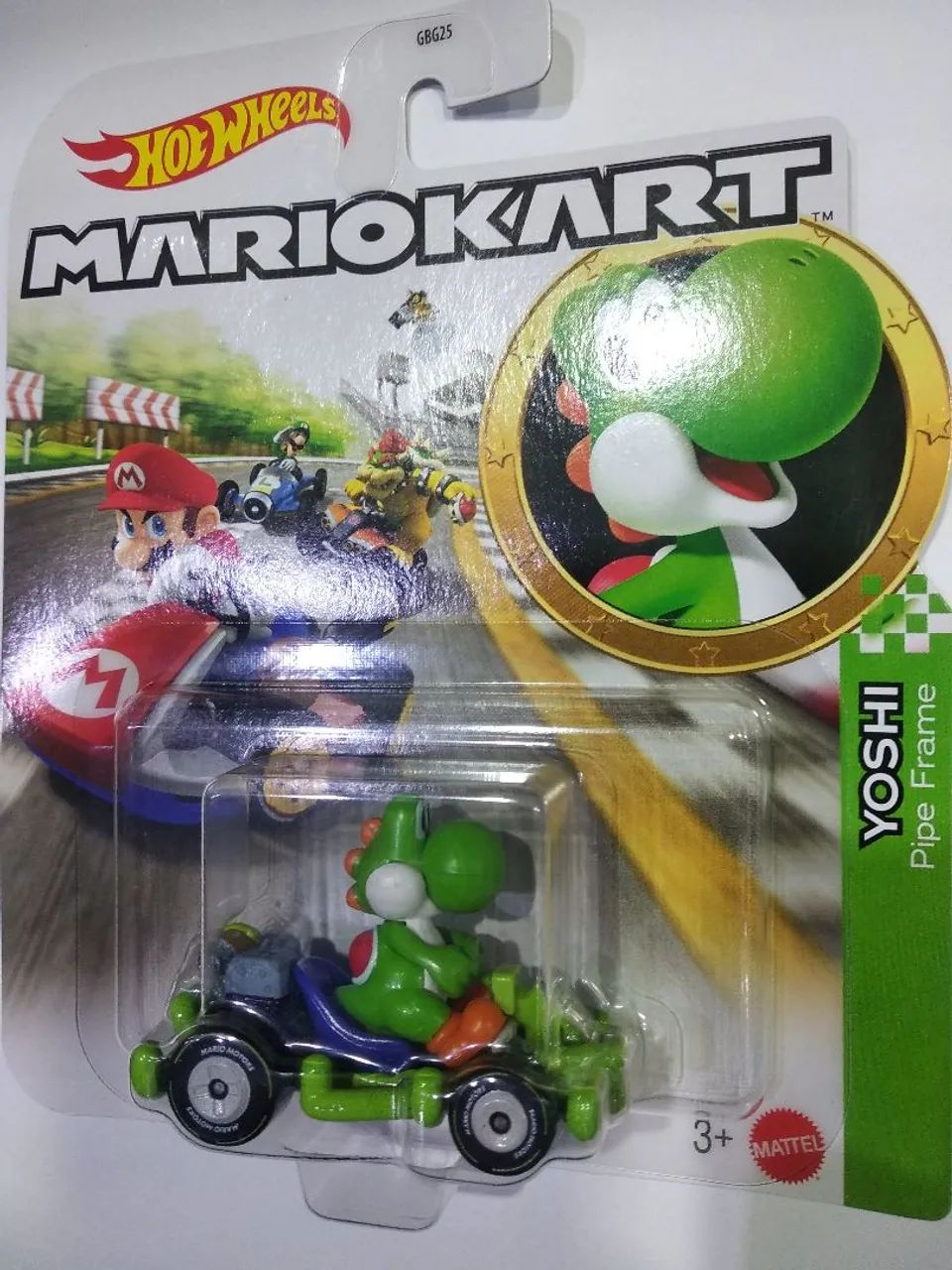 Carrinho Hot Wheels Mario kart Yoshi Pipe Frame 1:64 Mattel - Foto 2
