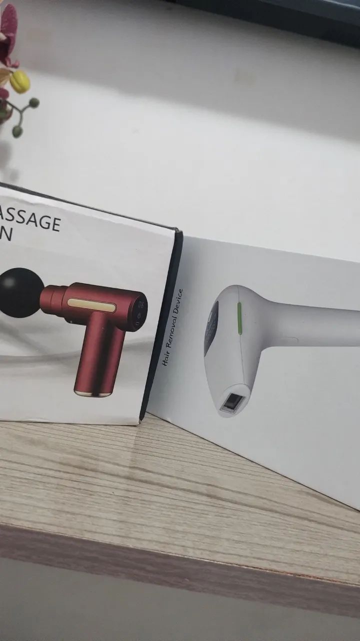 MASSAGEADOR MAIS DEPILADOR A LASER vendo os dois juntos 