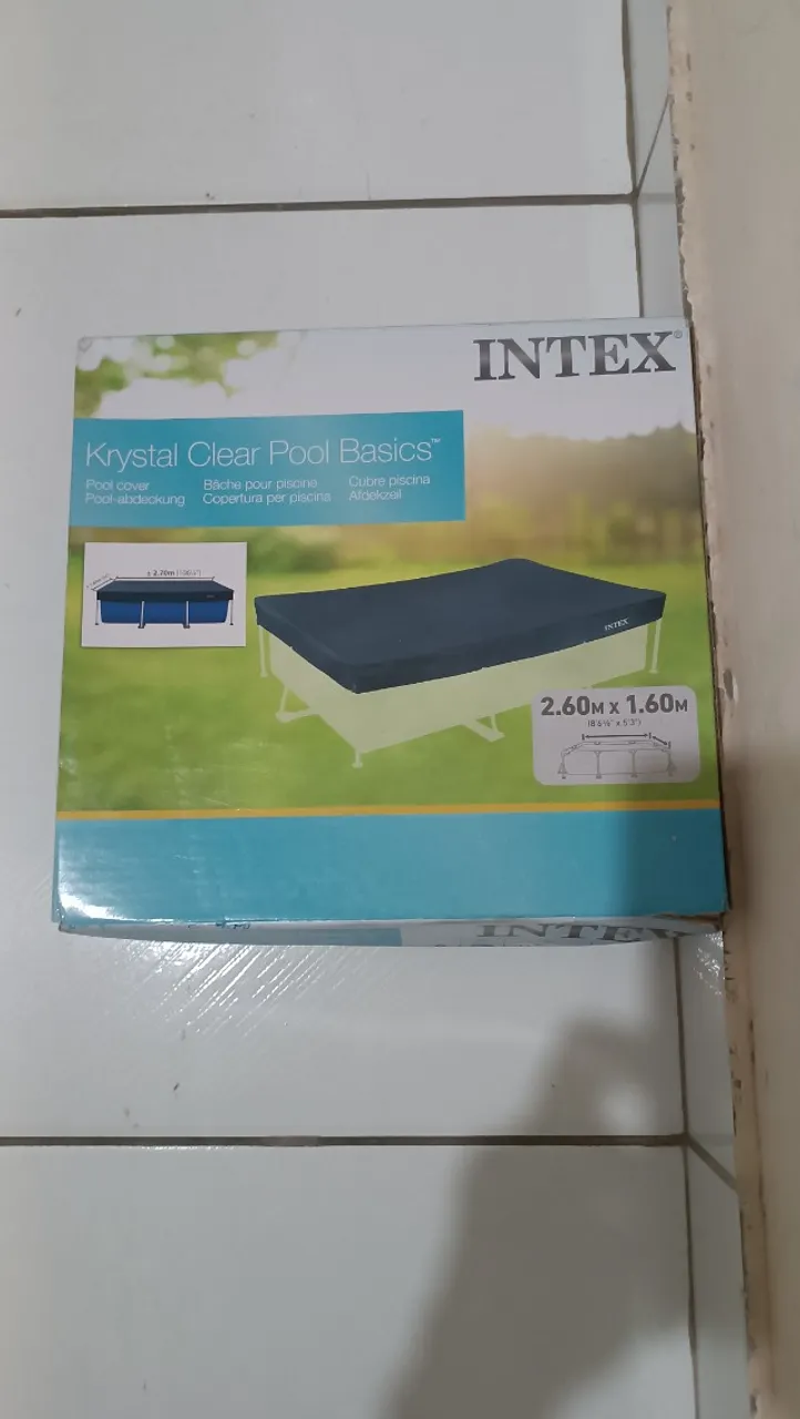 Piscina de Armar Retangular 2.282L Intex, capa e bomba na caixa garantia fabrica