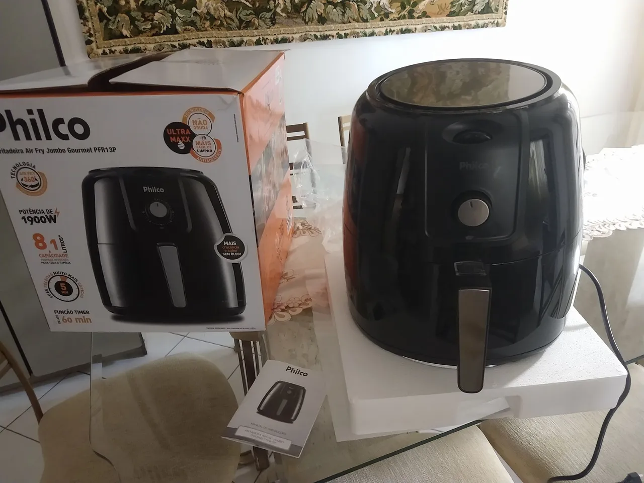 Fritadeira Air Fryer Philco Jumbo Gourmet PFR13P 1900W 8,1 Litros